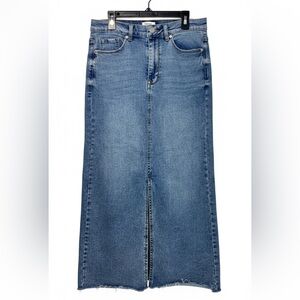 Kensie Jeans Vintage Luxe High Rise Midi Denim Skirt | Size 4/27
